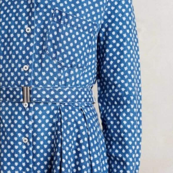 Holding Horses Dotted Linen Shirt Dress HW8971 - Picture 3 of 8